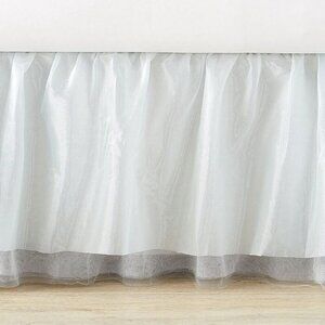 POTTERY BARN Kids Icy Tulle Bed Skirt in Glitter Blue Size Twin NWT